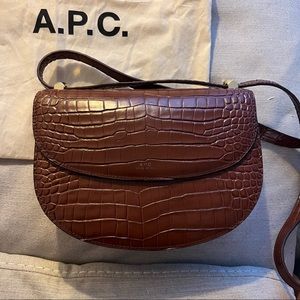 A.P.C. Geneve Crocodile Effect Crossbody Bag
